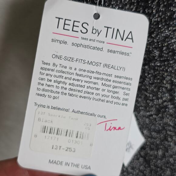 Tees by Tina NWT Silver sparkling O/S top Stretchy Scoop Neck Tanktop Sexy Glam - Picture 6 of 10